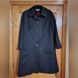 Vintage Forecaster International Black Lined Trench Coat Women's Size 13…
